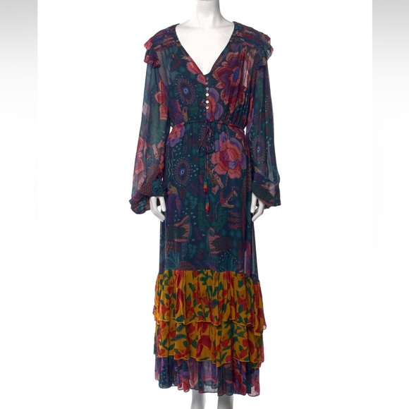 NWT Farm Rio Teal River Creatures Mixed Maxi - Picture 3 of 11